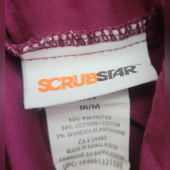 Scrubstar Burgundy Wine Scrub Pants - Size M - Picture 8 of 8